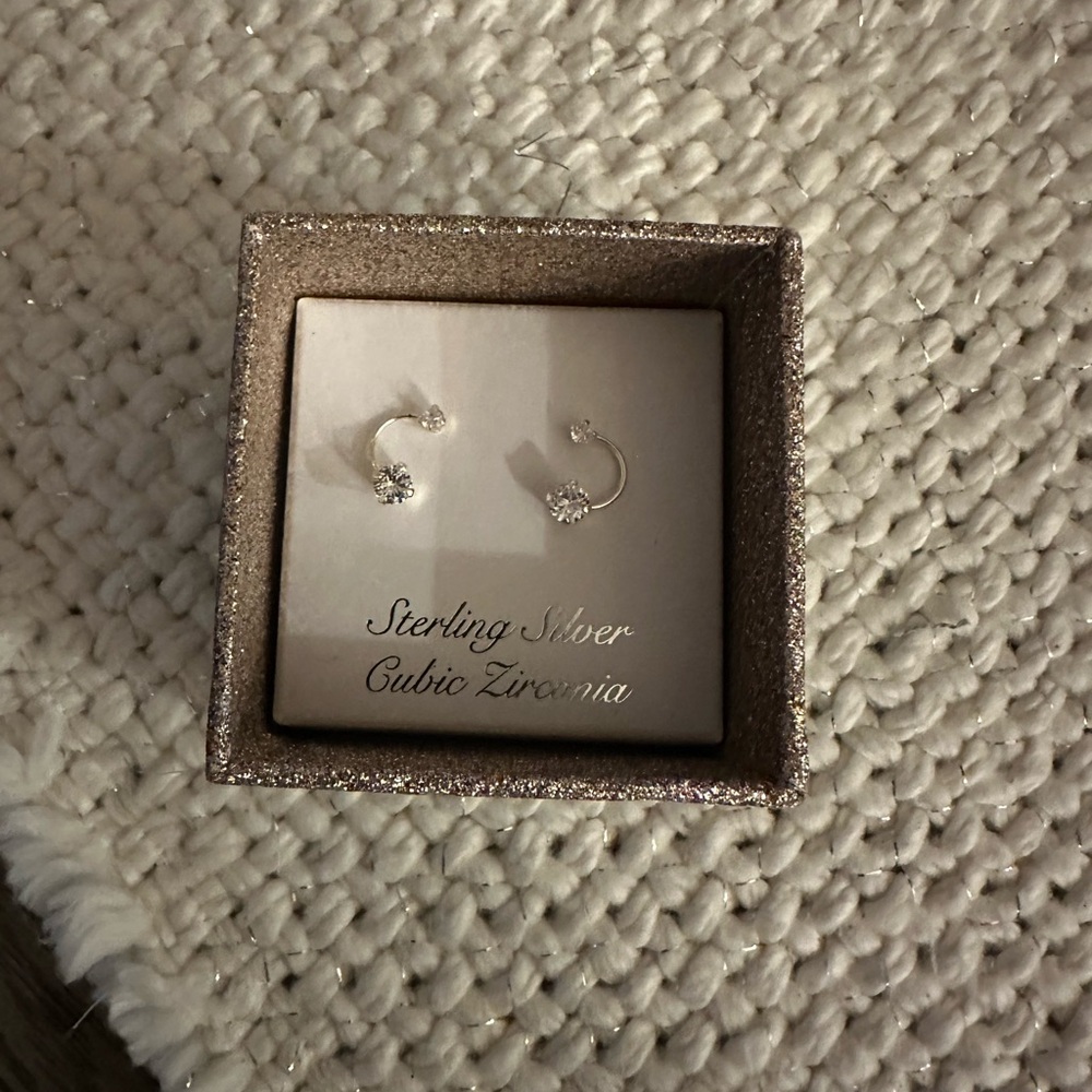 Elegant Sterling Silver Cubic Zirconia Earrings